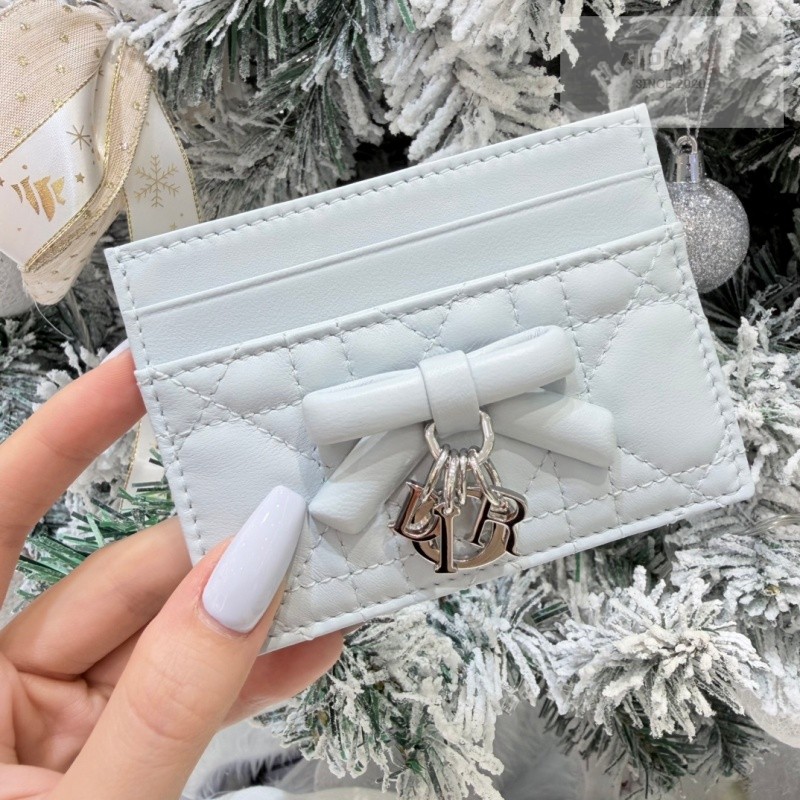 D I O R 디올 레이디 프리지아 카드 홀더 아이스 블루 Bag 14번 이미지