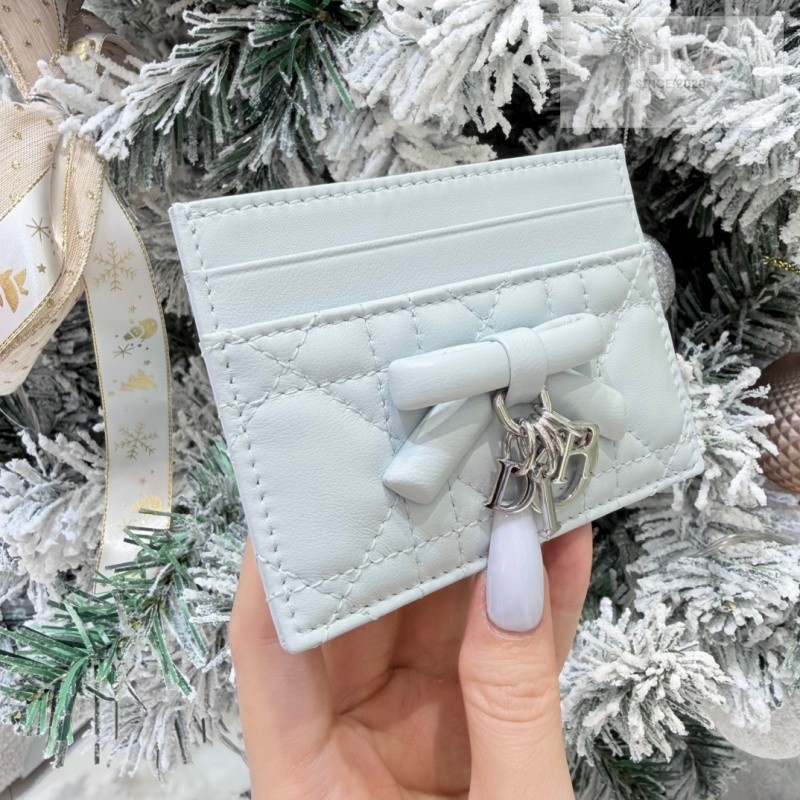 D I O R 디올 레이디 프리지아 카드 홀더 아이스 블루 Bag 16번 이미지