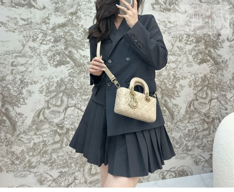 D I O R 디올 레이디 D-조이 미니 백 베이지 까나쥬 Bag 4번 이미지