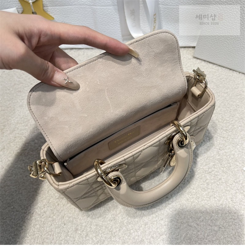 D I O R 디올 레이디 D-조이 미니 백 베이지 까나쥬 Bag 5번 이미지
