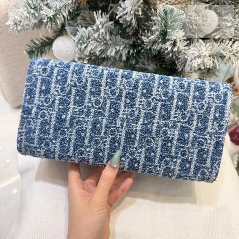 D I O R 디올 리비에라 스펀지 이펙트 북 토트 백 스몰 블루 오블리크 패브릭 블루 Bag 10번 이미지