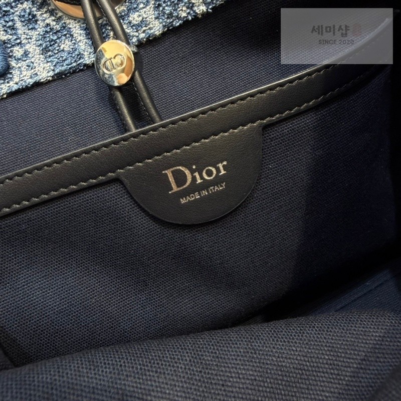 D I O R 디올 리비에라 스펀지 이펙트 북 토트 백 스몰 블루 오블리크 패브릭 블루 Bag 14번 이미지