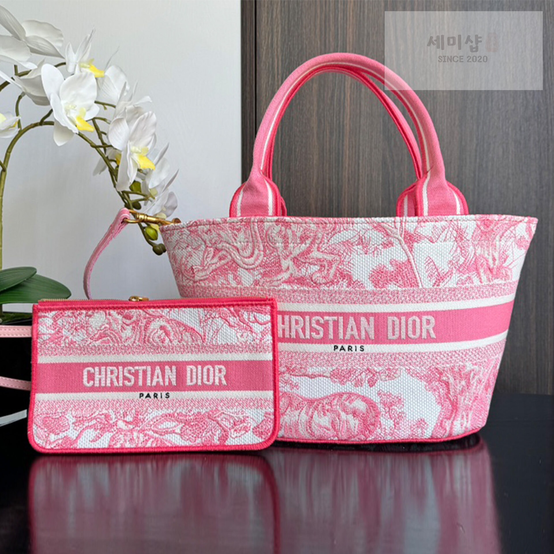 D I O R 디올 리비에라 캔디 핑크 햇 바스켓 백 27*20*8CM Bag 1번 이미지