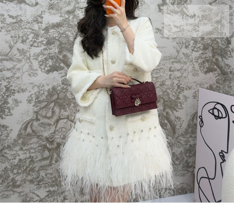 D I O R 디올 마이 미니 백 레드 까나쥬 램스킨 버건디 Bag 3번 이미지