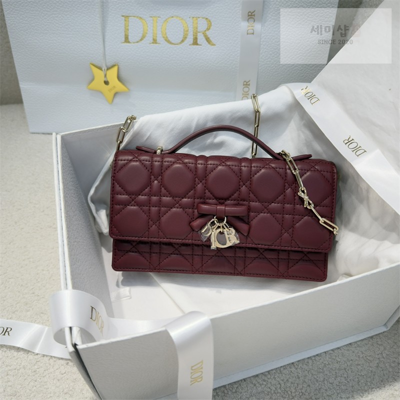 D I O R 디올 마이 미니 백 레드 까나쥬 램스킨 버건디 Bag 4번 이미지