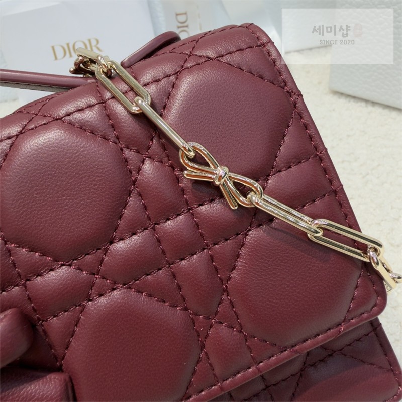 D I O R 디올 마이 미니 백 레드 까나쥬 램스킨 버건디 Bag 8번 이미지