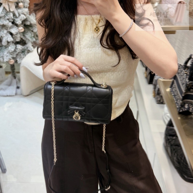 D I O R 디올 마이 텐더 탑핸들 백 미니 블랙 매크로 까나쥬 블랙 Bag 24번 이미지