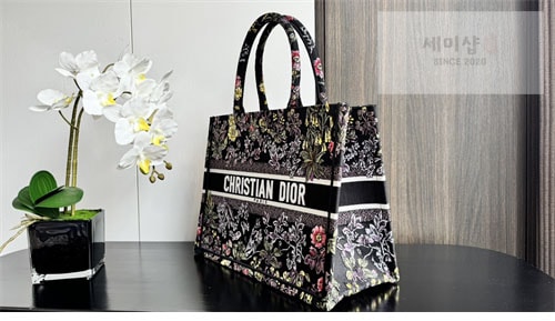 D I O R 디올 북 토트백 미디엄 밀레피오리 유니콘 블랙 멀티 Bag 6번 이미지