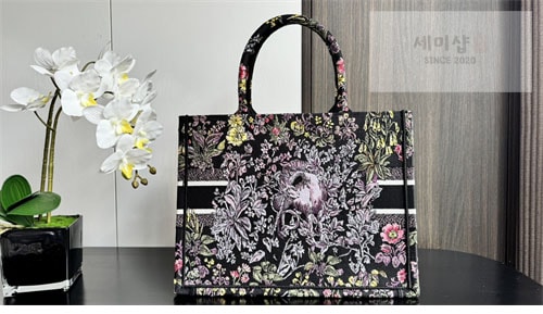 D I O R 디올 북 토트백 미디엄 밀레피오리 유니콘 블랙 멀티 Bag 1번 이미지