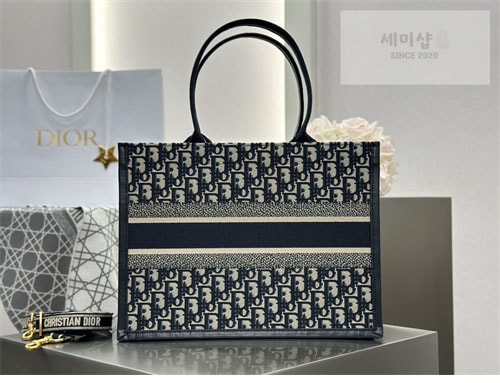 D I O R 디올 북 토트백 미디엄 오블리크 블루 Bag 5번 이미지
