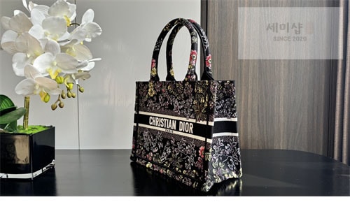 D I O R 디올 북 토트백 스몰 밀레피오리 유니콘 블랙 멀티 Bag 1번 이미지