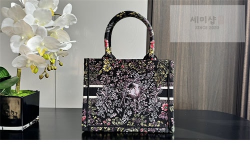 D I O R 디올 북 토트백 스몰 밀레피오리 유니콘 블랙 멀티 Bag 8번 이미지