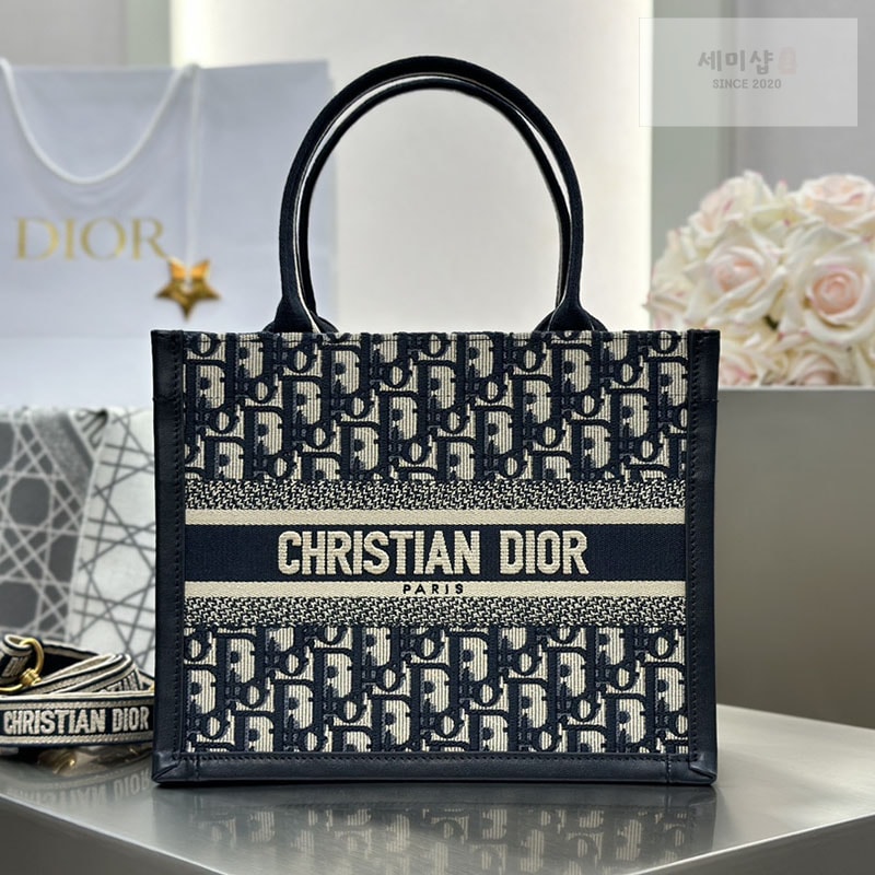 D I O R 디올 북 토트백 스몰 오블리크 블루 Bag 9번 이미지