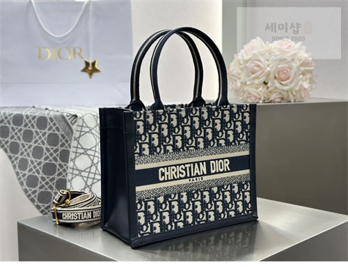 D I O R 디올 북 토트백 스몰 오블리크 블루 Bag 7번 이미지
