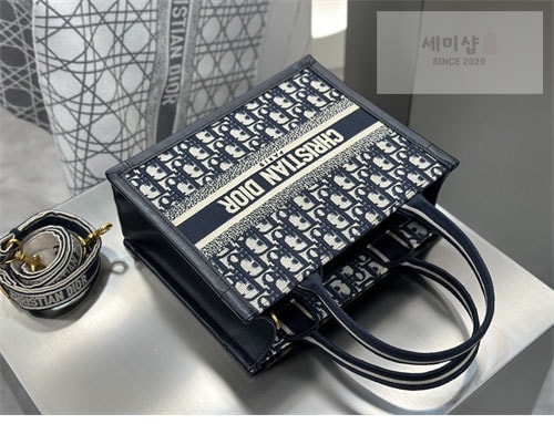 D I O R 디올 북 토트백 스몰 오블리크 블루 Bag 11번 이미지