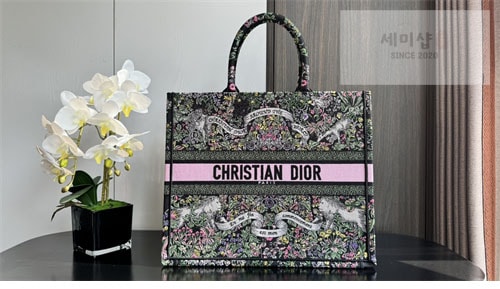 D I O R 디올 북 토트백 어라운드 더 월드 블랙 멀티 Bag 5번 이미지
