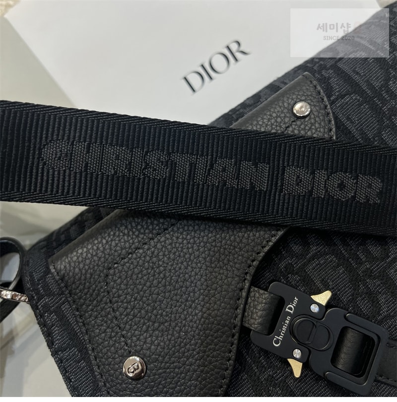 D I O R 디올 새들 스트랩 메신저백 블랙 오블리크 자카드 Bag 11번 이미지