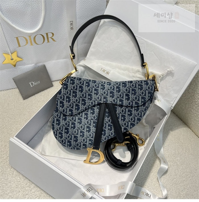 D I O R 디올 새들 스트랩 백 데님 오블리크 Bag 1번 이미지