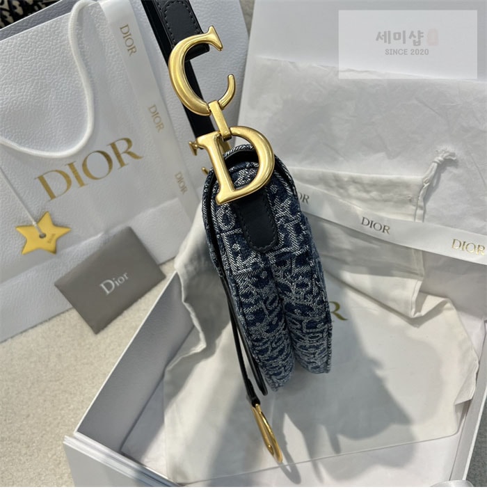 D I O R 디올 새들 스트랩 백 데님 오블리크 Bag 9번 이미지