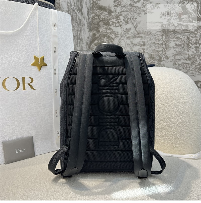 D I O R 디올 새들 플랩 백팩 블랙 오블리크 자카드 Bag 9번 이미지