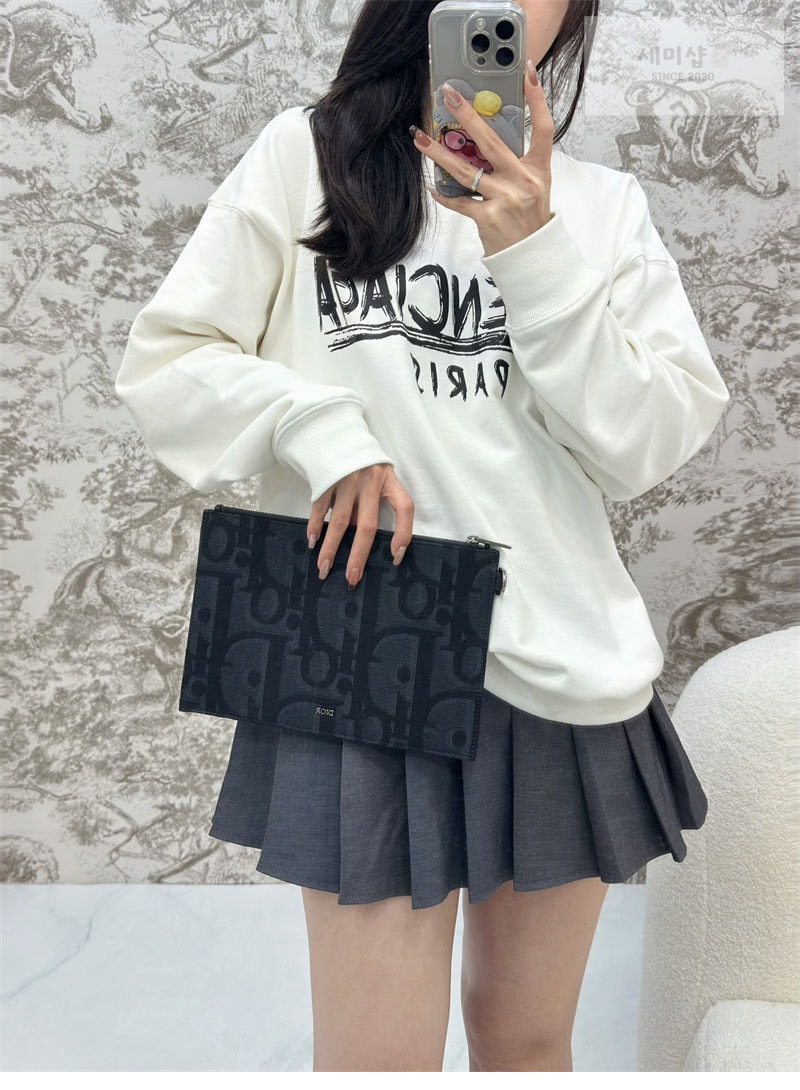 D I O R 디올 오블리크 새들 A5 파우치 클러치 백 블랙 Bag 5번 이미지