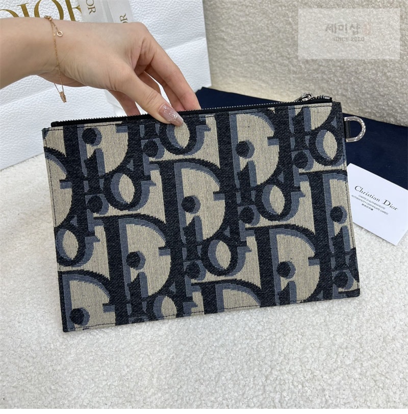D I O R 디올 오블리크 새들 A5 파우치 클러치 백 블랙 Bag 14번 이미지