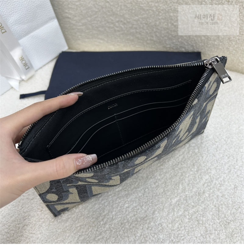 D I O R 디올 오블리크 새들 A5 파우치 클러치 백 블랙 Bag 19번 이미지