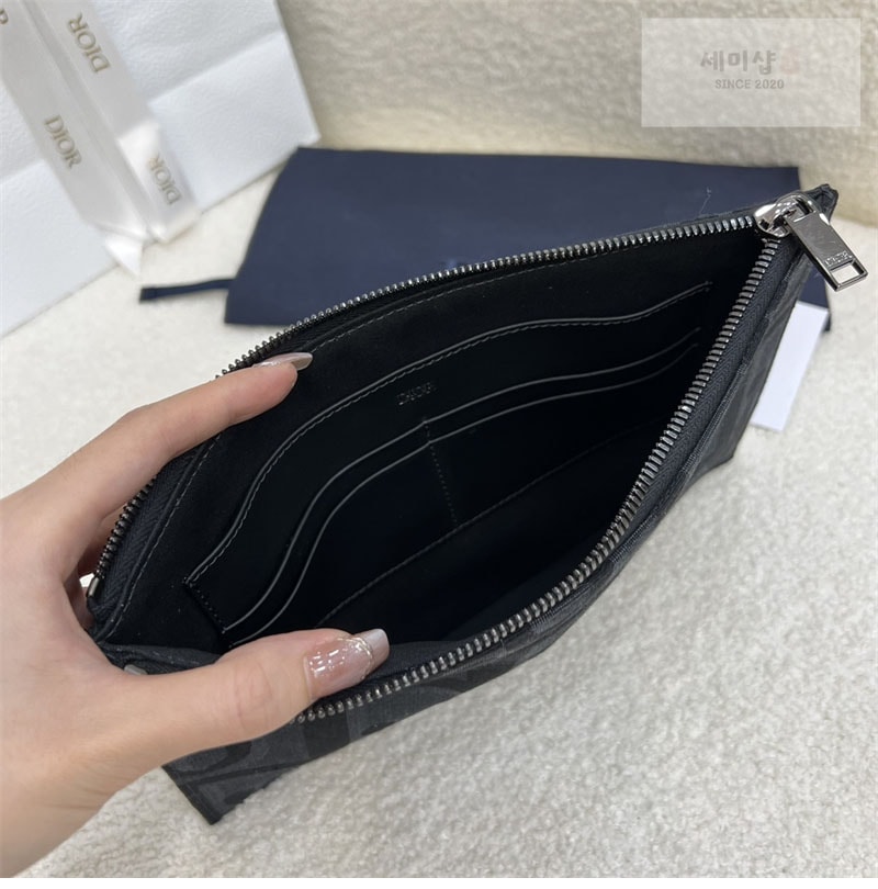 D I O R 디올 오블리크 새들 A5 파우치 클러치 백 블랙 Bag 7번 이미지