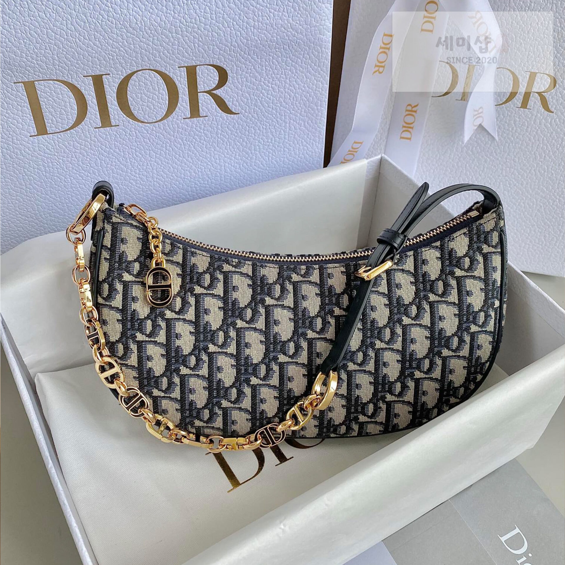 D I O R 디올 오블리크 자카드 라운지 체인 호보백 26*15*5.5CM Bag 2번 이미지