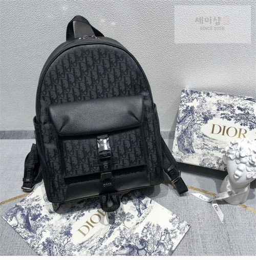 D I O R 디올 익스플로러 오블리크 자카드 백팩 블랙 Bag 3번 이미지
