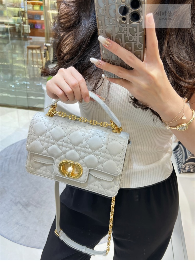 D I O R 디올 졸리 스몰 탑 핸들백 그레이 까나쥬 Bag 12번 이미지