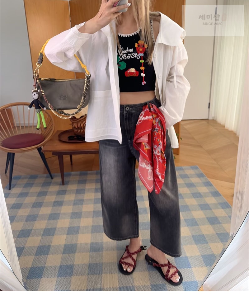 미우미우 미우미우 개버딘 파우치 올리브 그린 5NE841 Bag 7번 이미지