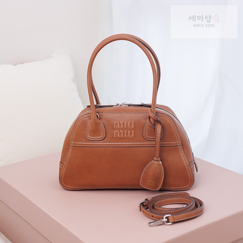 Miu Miu 미우미우 비반트 나파 레더 스몰 백 5BB200 꼬냑 Bag 1번 이미지