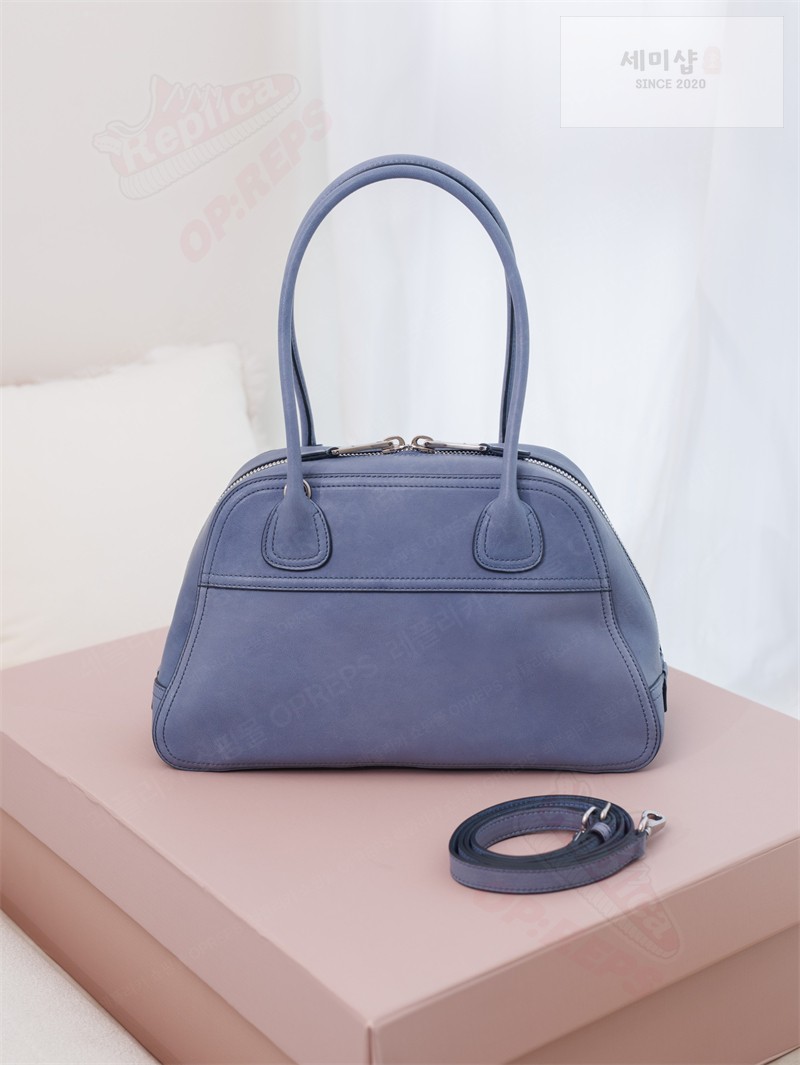 Miu Miu 미우미우 비방 나파 레더 백 5BB199 아스트랄 블루 Bag 7번 이미지