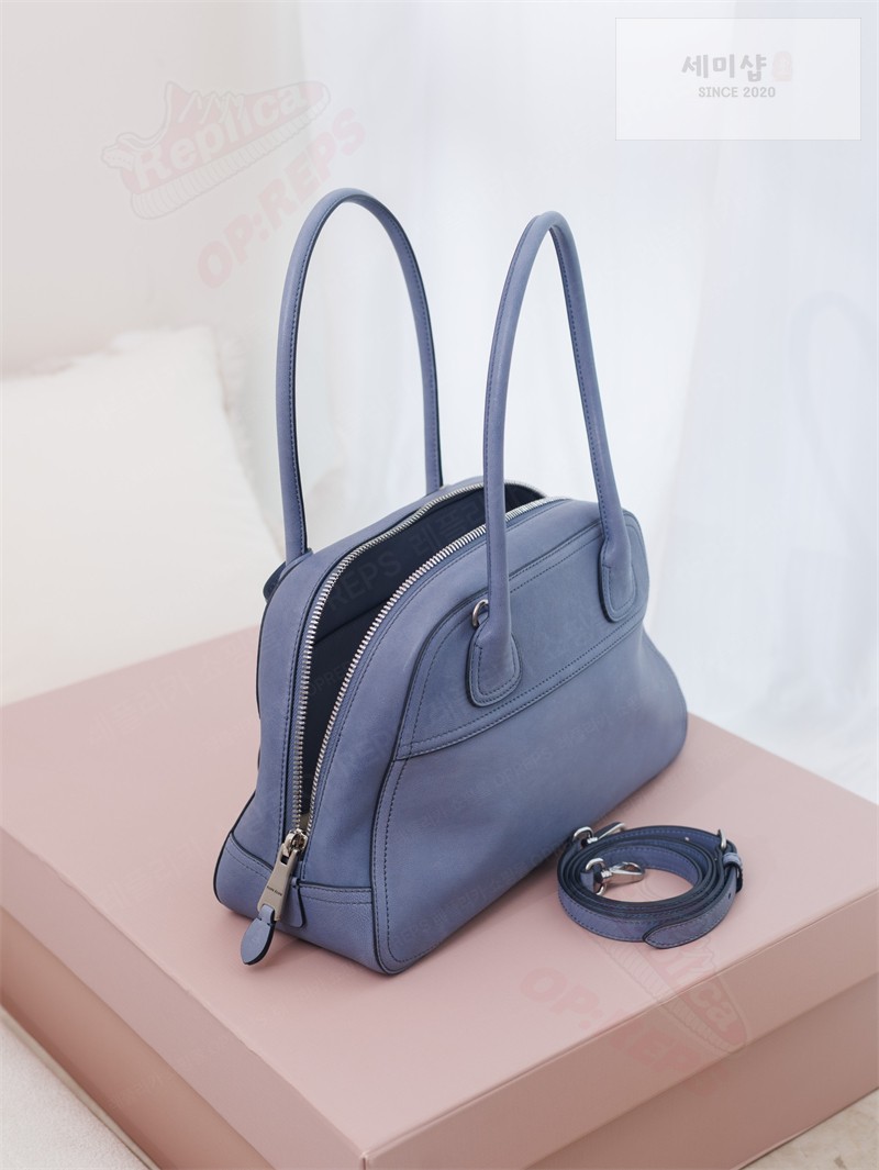 Miu Miu 미우미우 비방 나파 레더 백 5BB199 아스트랄 블루 Bag 8번 이미지