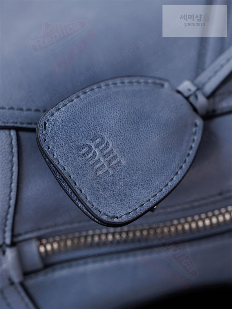 Miu Miu 미우미우 비방 나파 레더 백 5BB199 아스트랄 블루 Bag 21번 이미지