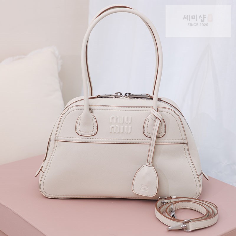 Miu Miu 미우미우 비방 나파 레더 백 5BB199 화이트 Bag 1번 이미지