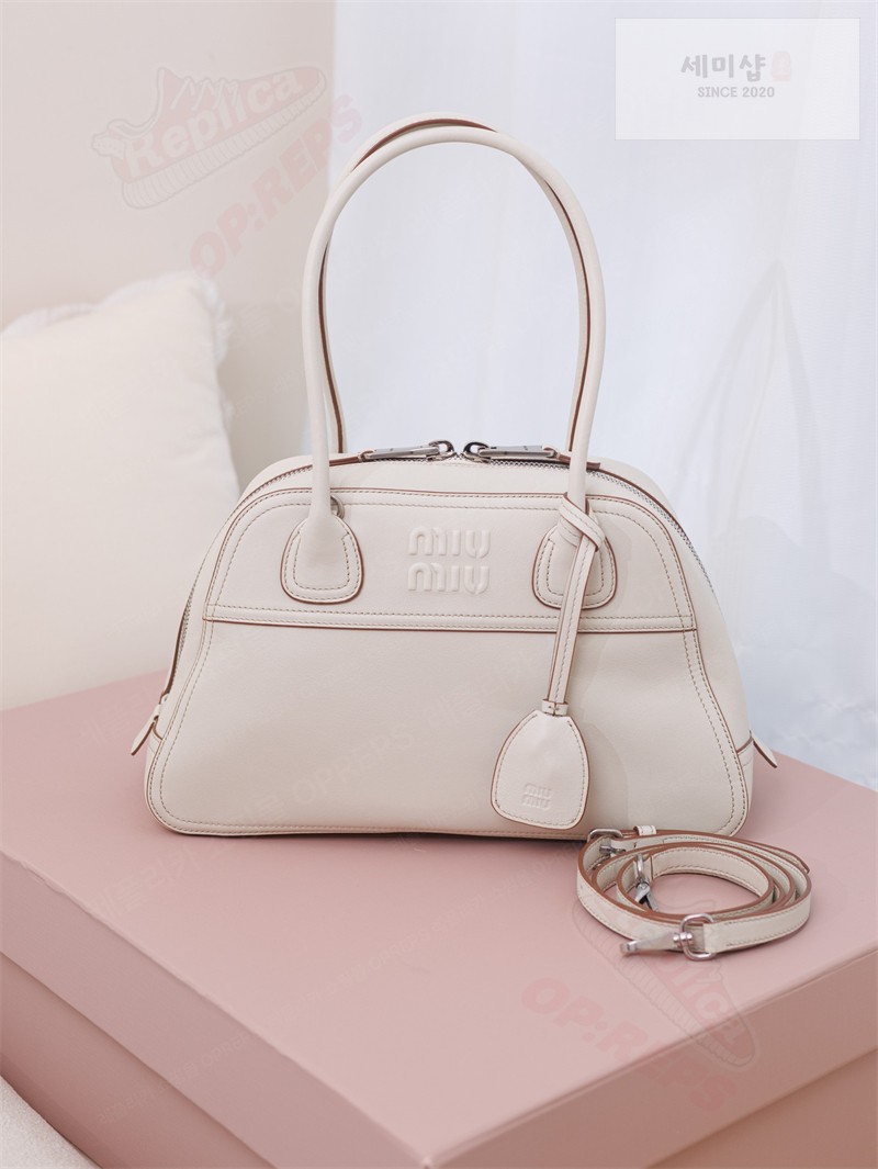Miu Miu 미우미우 비방 나파 레더 백 5BB199 화이트 Bag 3번 이미지
