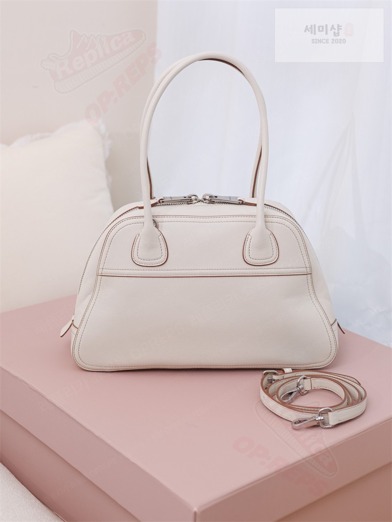 Miu Miu 미우미우 비방 나파 레더 백 5BB199 화이트 Bag 6번 이미지