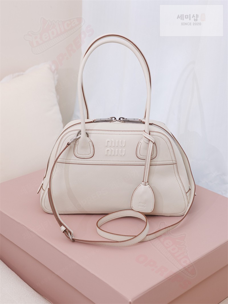 Miu Miu 미우미우 비방 나파 레더 백 5BB199 화이트 Bag 7번 이미지