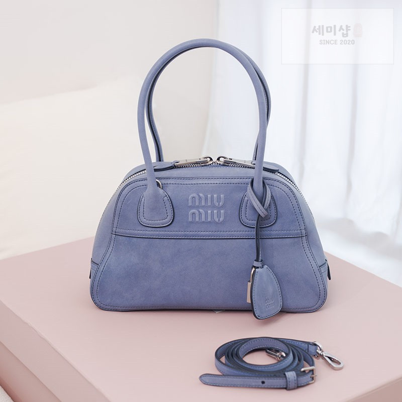 Miu Miu 미우미우 비방 스몰 나파 레더 백 5BB200 아스트랄 블루 Bag 1번 이미지