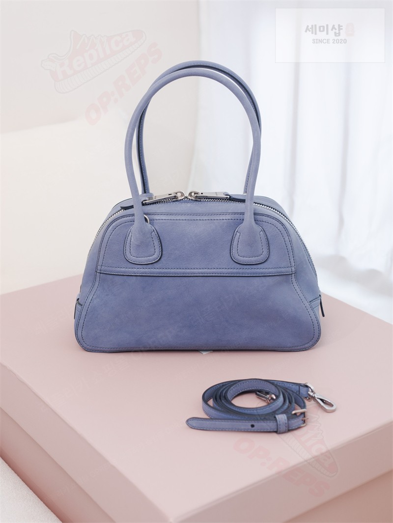 Miu Miu 미우미우 비방 스몰 나파 레더 백 5BB200 아스트랄 블루 Bag 6번 이미지