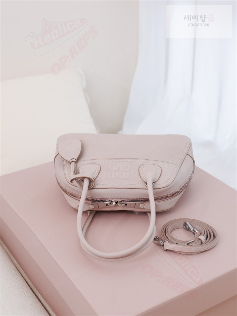 Miu Miu 미우미우 비방 스몰 나파 레더 백 5BB200 오키드 핑크 Bag 18번 이미지