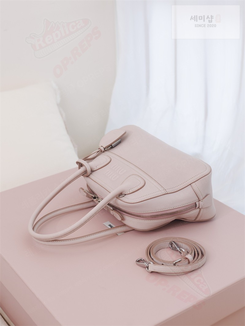 Miu Miu 미우미우 비방 스몰 나파 레더 백 5BB200 오키드 핑크 Bag 19번 이미지