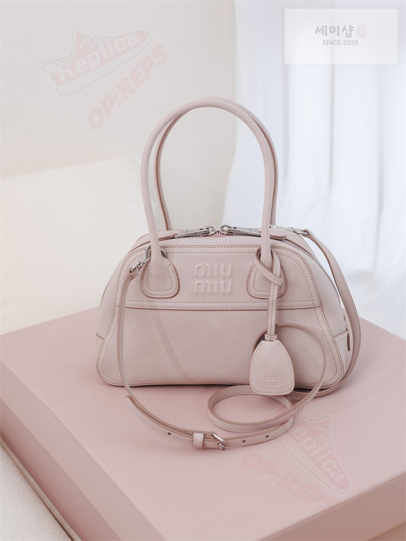 Miu Miu 미우미우 비방 스몰 나파 레더 백 5BB200 오키드 핑크 Bag 22번 이미지