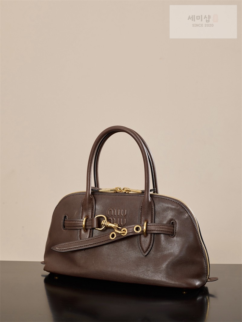 Miu Miu 미우미우 아방뛰르 나파 레더 탑핸들 백 5BB169 오크 Bag 5번 이미지