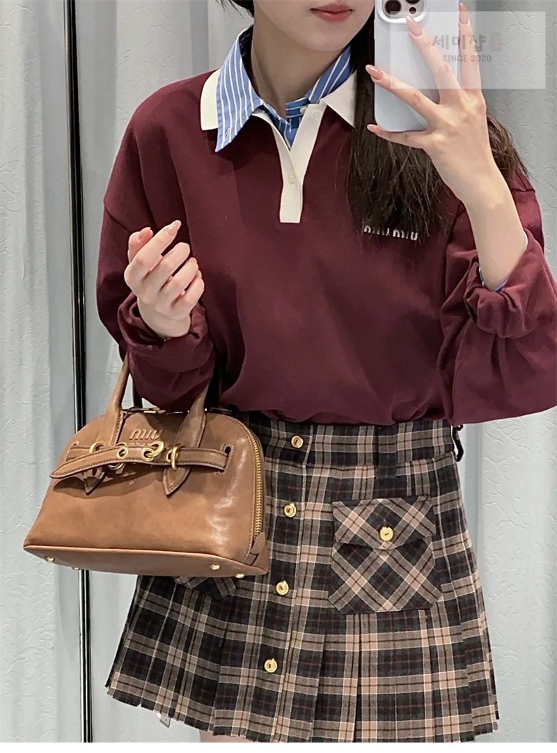 Miu Miu 미우미우 아방뛰르 나파 레더 탑 핸들 백 5BB169 꼬냑 Bag 2번 이미지