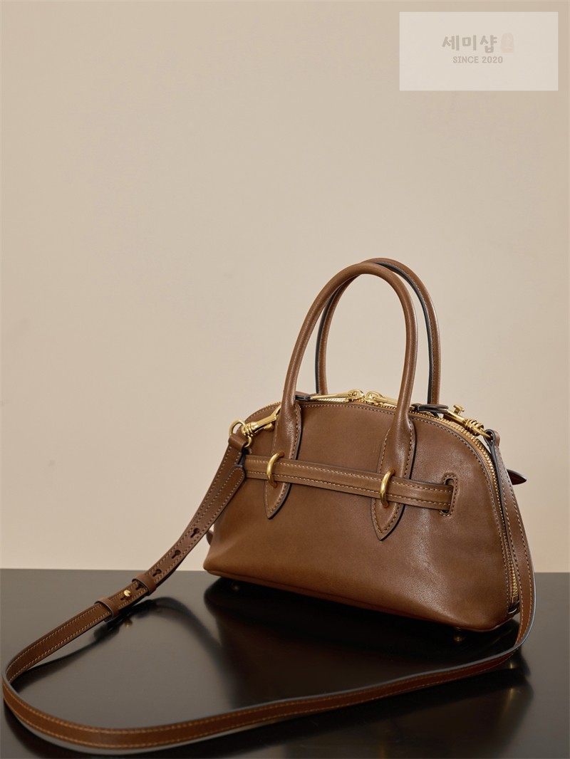 Miu Miu 미우미우 아방뛰르 나파 레더 탑 핸들 백 5BB169 꼬냑 Bag 8번 이미지