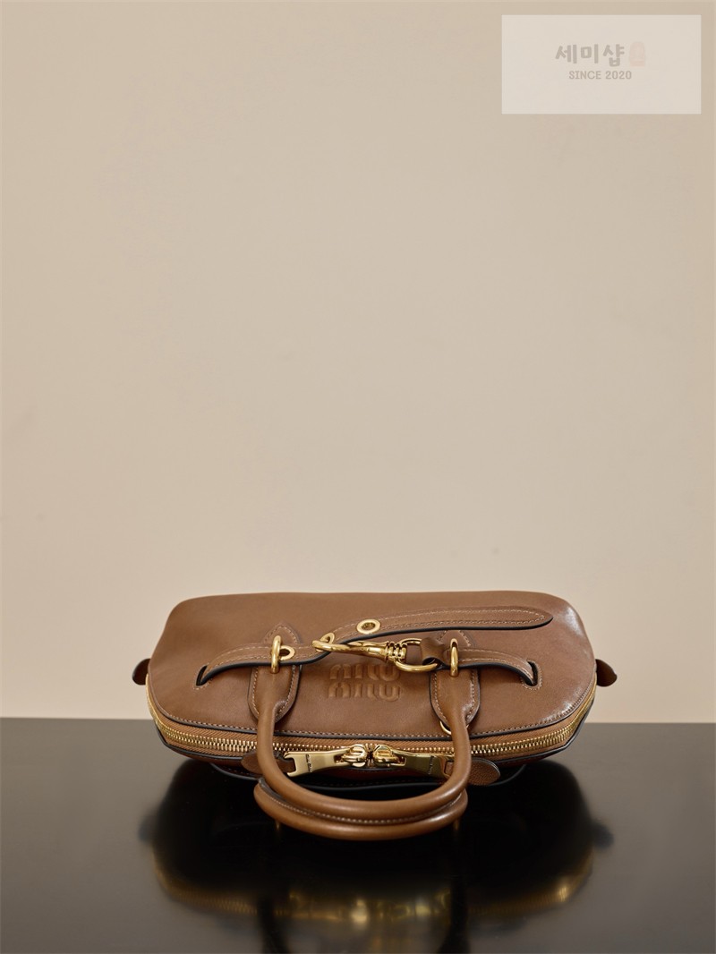 Miu Miu 미우미우 아방뛰르 나파 레더 탑 핸들 백 5BB169 꼬냑 Bag 11번 이미지