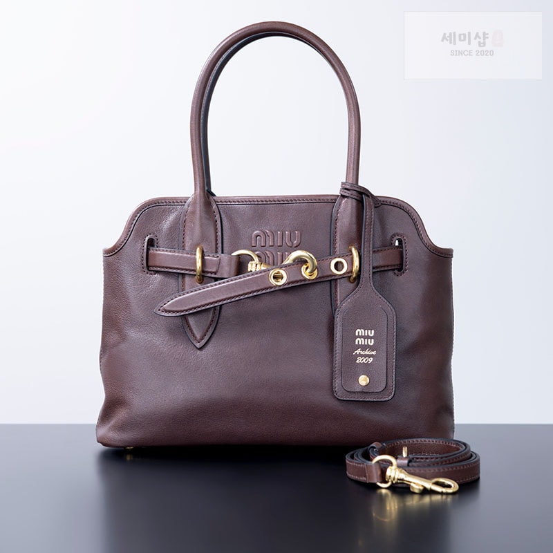 미우미우 미우미우 아방뛰르 레더 토트 백 5BA292 Bag 22번 이미지